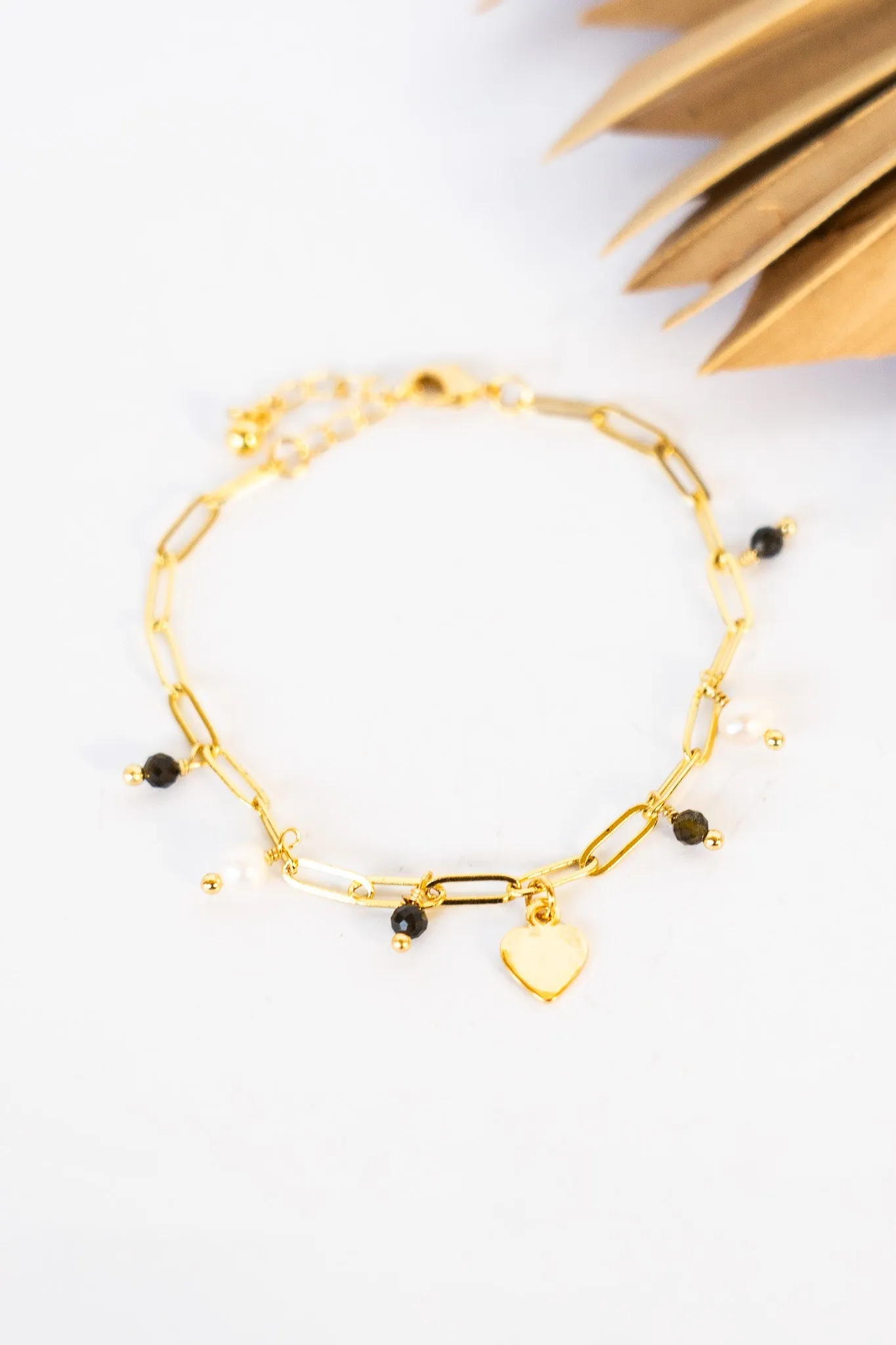18K Link Secret Heart Pearl Bracelet