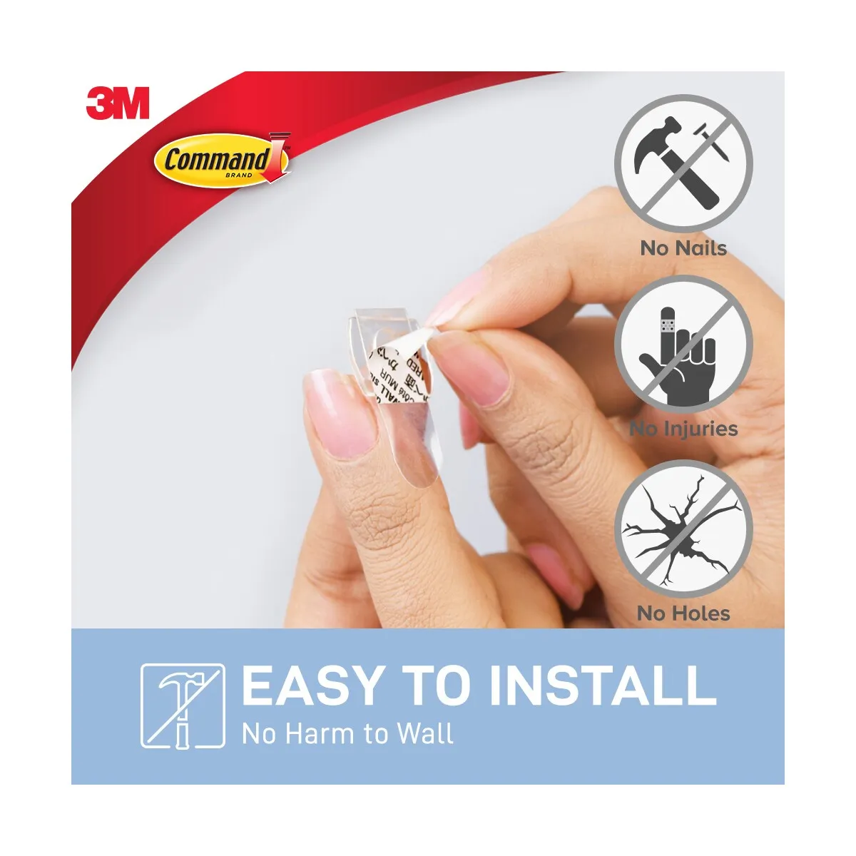 3M Command Adhesive Decorating Clips 20 Pack - Clear