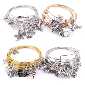 5pcs Bangle Set Wire Bracelets for Women Mixed Marine Life