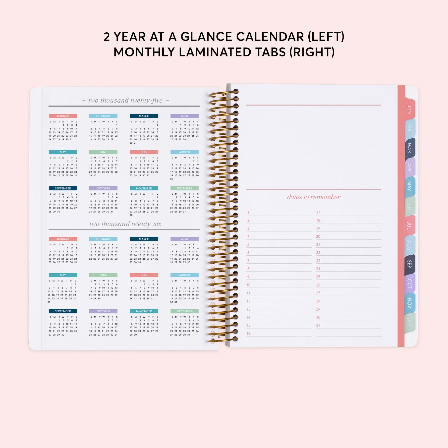 6x9 Weekly Planner - Colorful Florals Pink