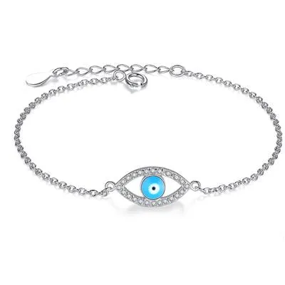 925 Sterling Silver Crystal Charm Bracelet