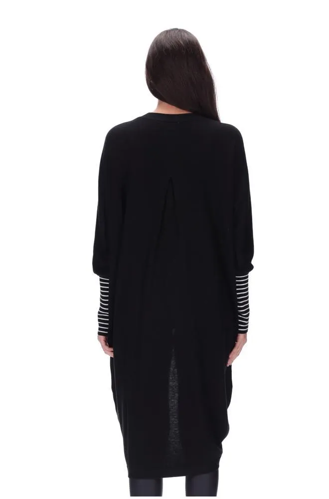 Augustine Black Merino Blend Kimono Cardi