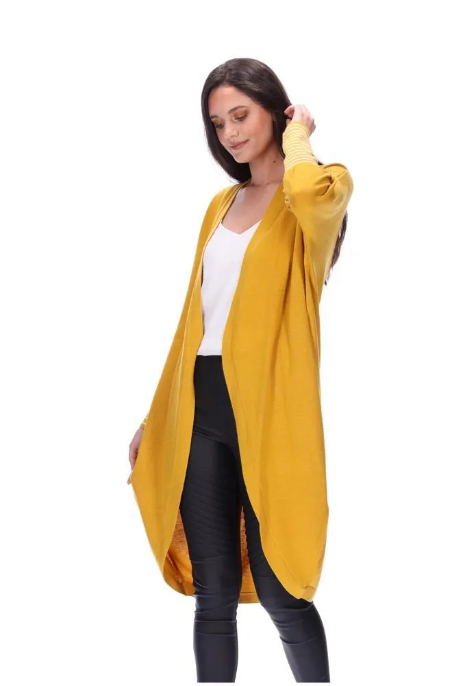 Augustine Mustard Merino Blend Kimono Cardi