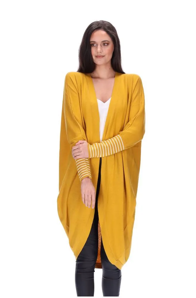 Augustine Mustard Merino Blend Kimono Cardi