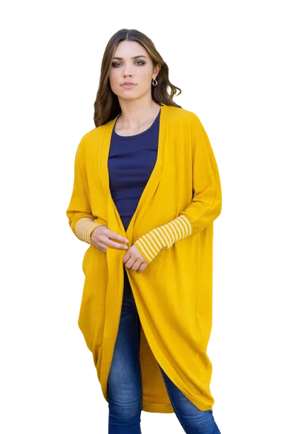 Augustine Mustard Merino Blend Kimono Cardi