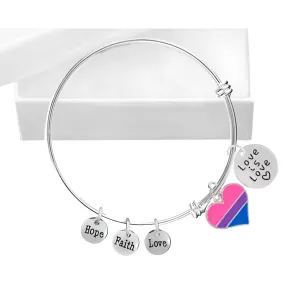 Bisexual Love Is Love Retractable Charm Bracelets