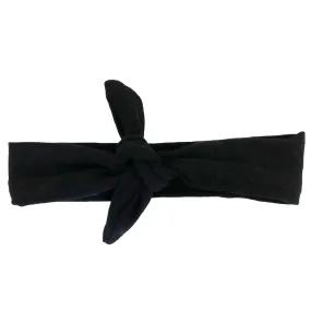 Black Solid Knotted Headband