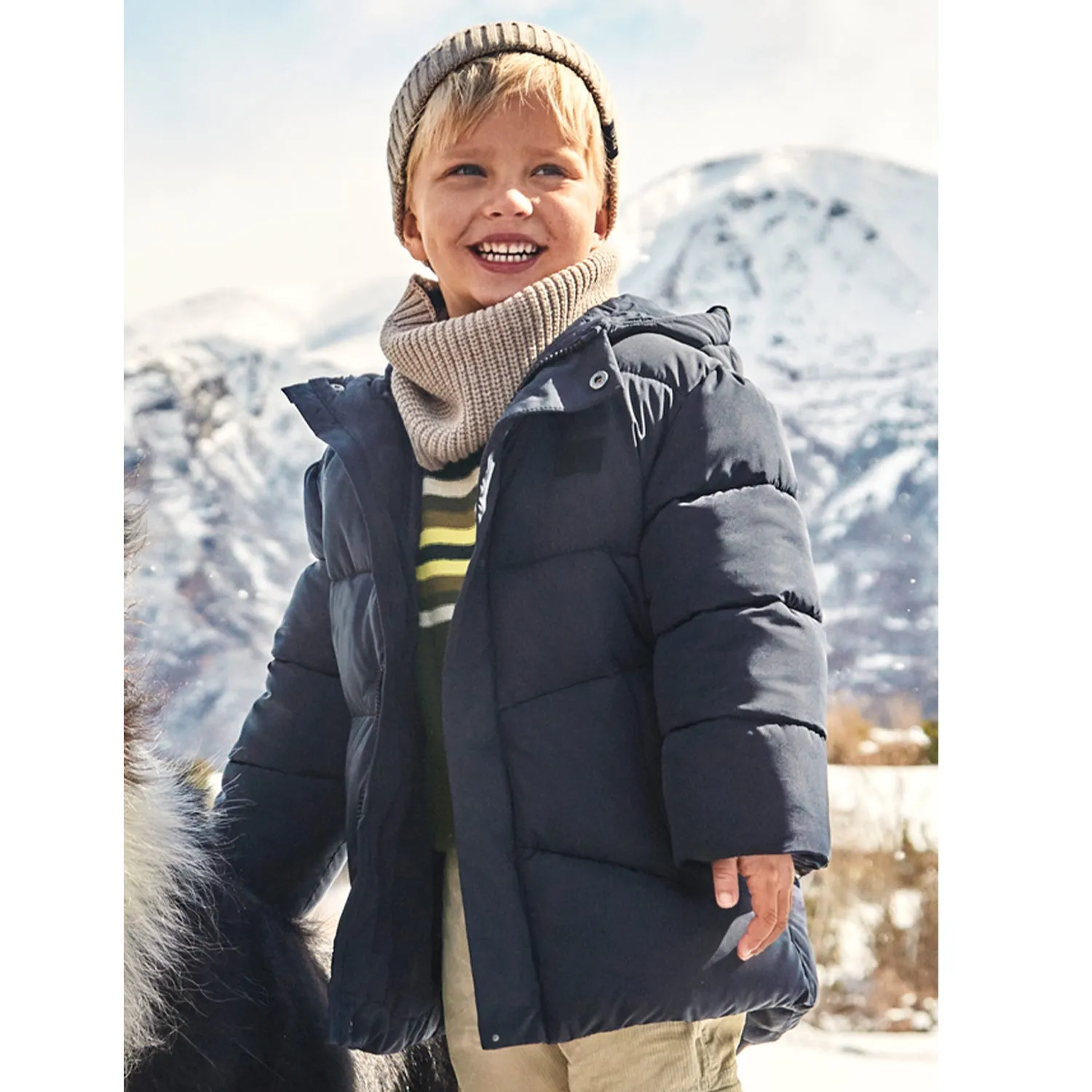 Blue Padded Long Coat