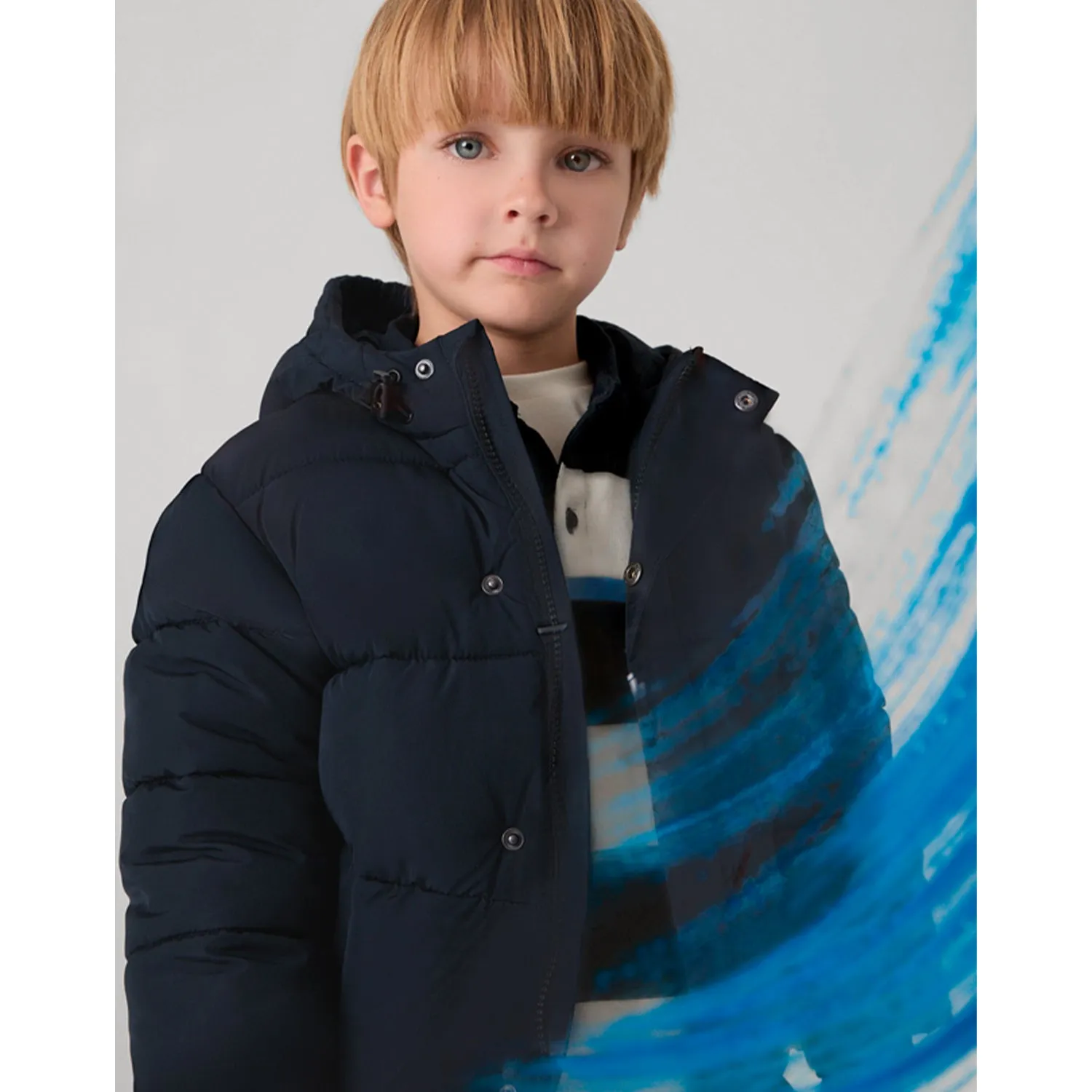 Blue Padded Long Coat