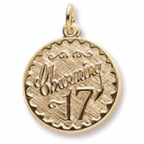 Charming 17 Charm in Yellow Gold Plated