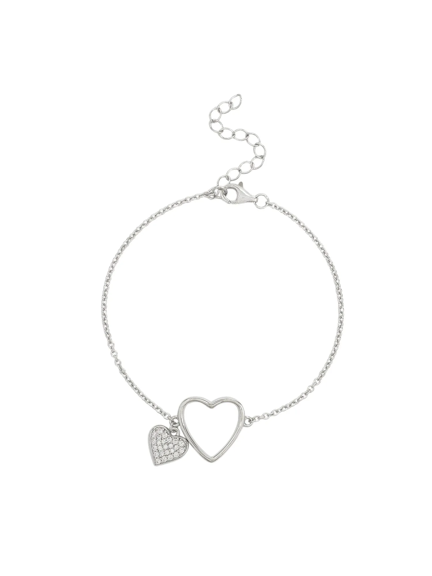 Charming Heart Silver Bracelet