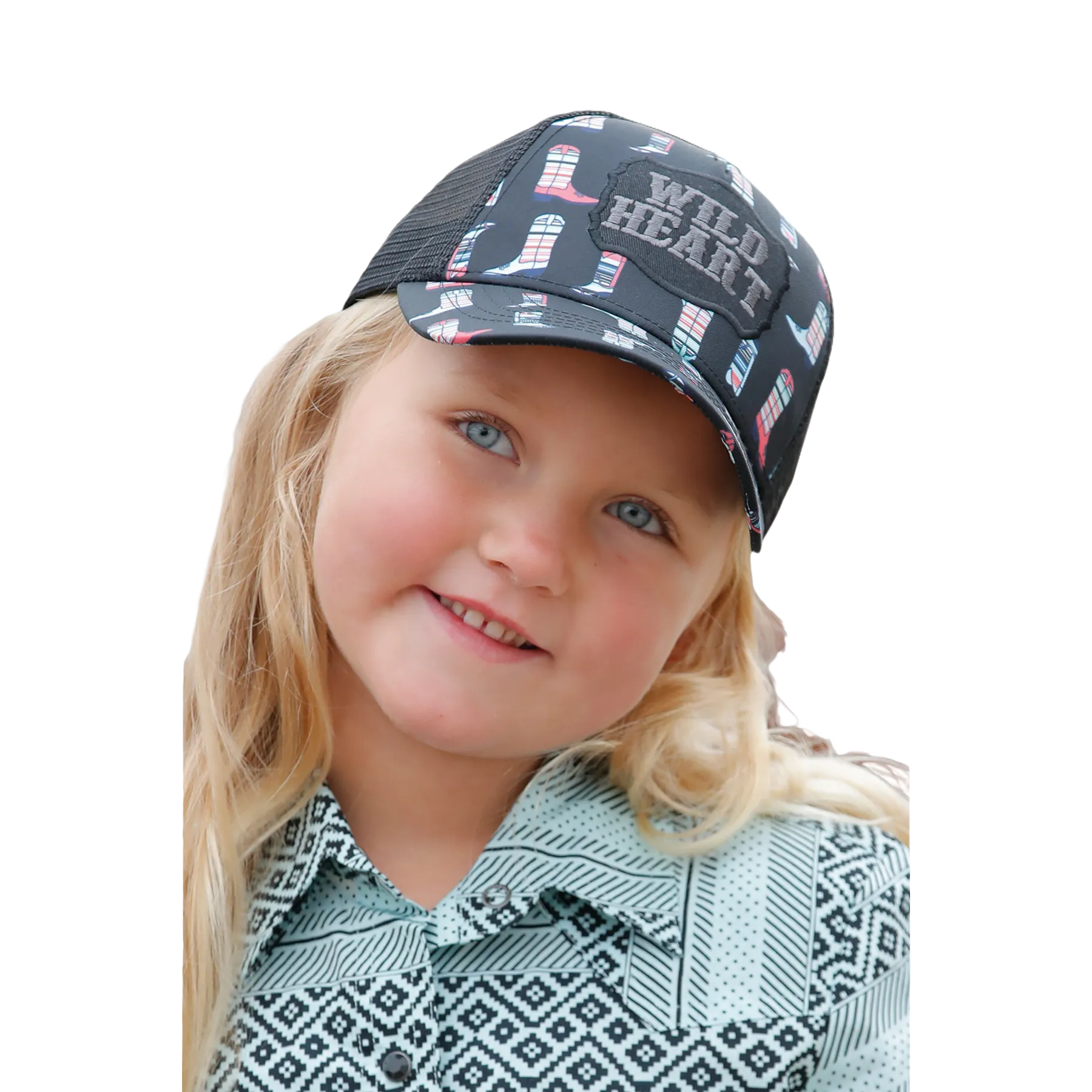 Cinch Youth Girl's Black Western Boot Trucker Cap CCC0042028