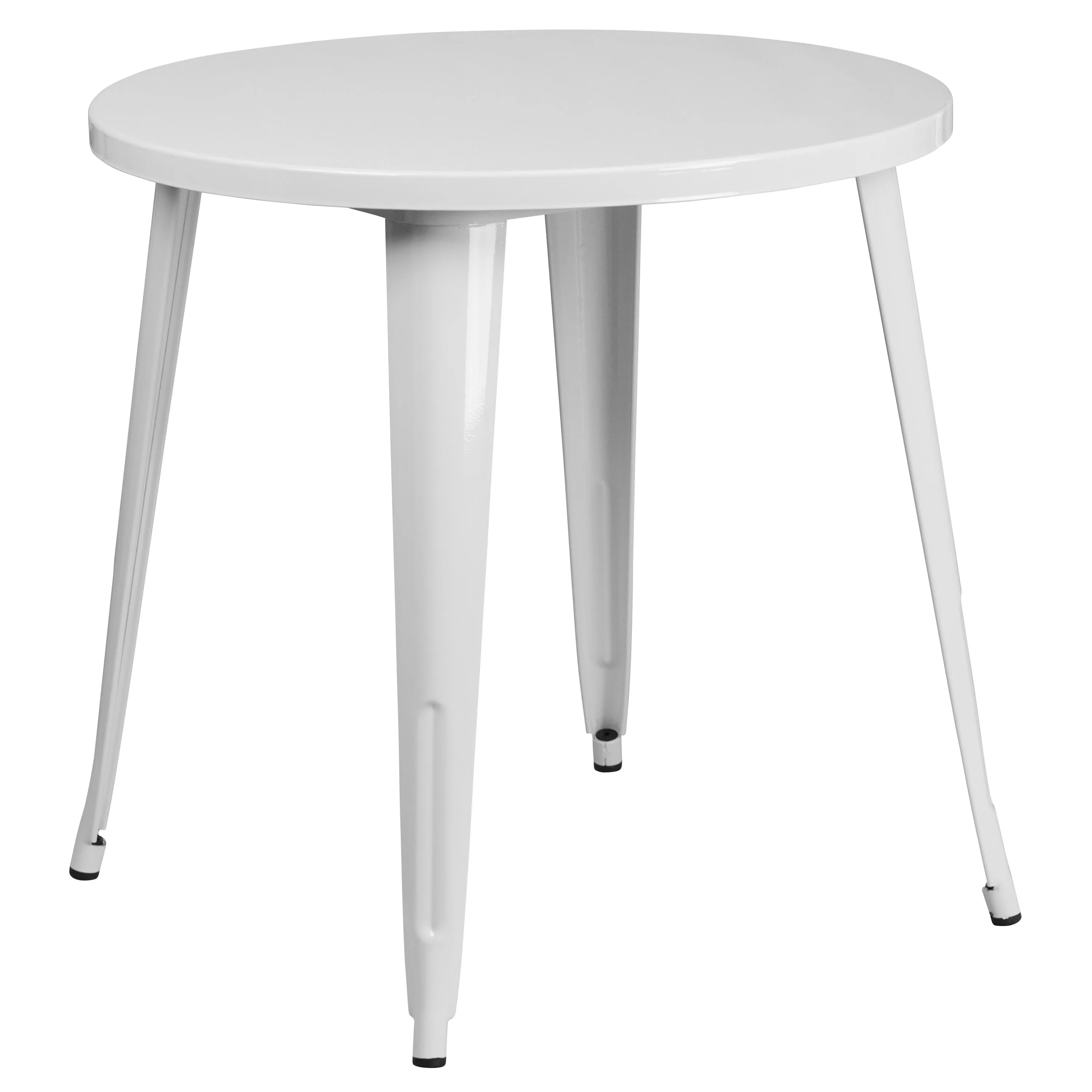 Commercial Grade 30" Round Metal Indoor-Outdoor Table Set with 2 Cafe Chairs