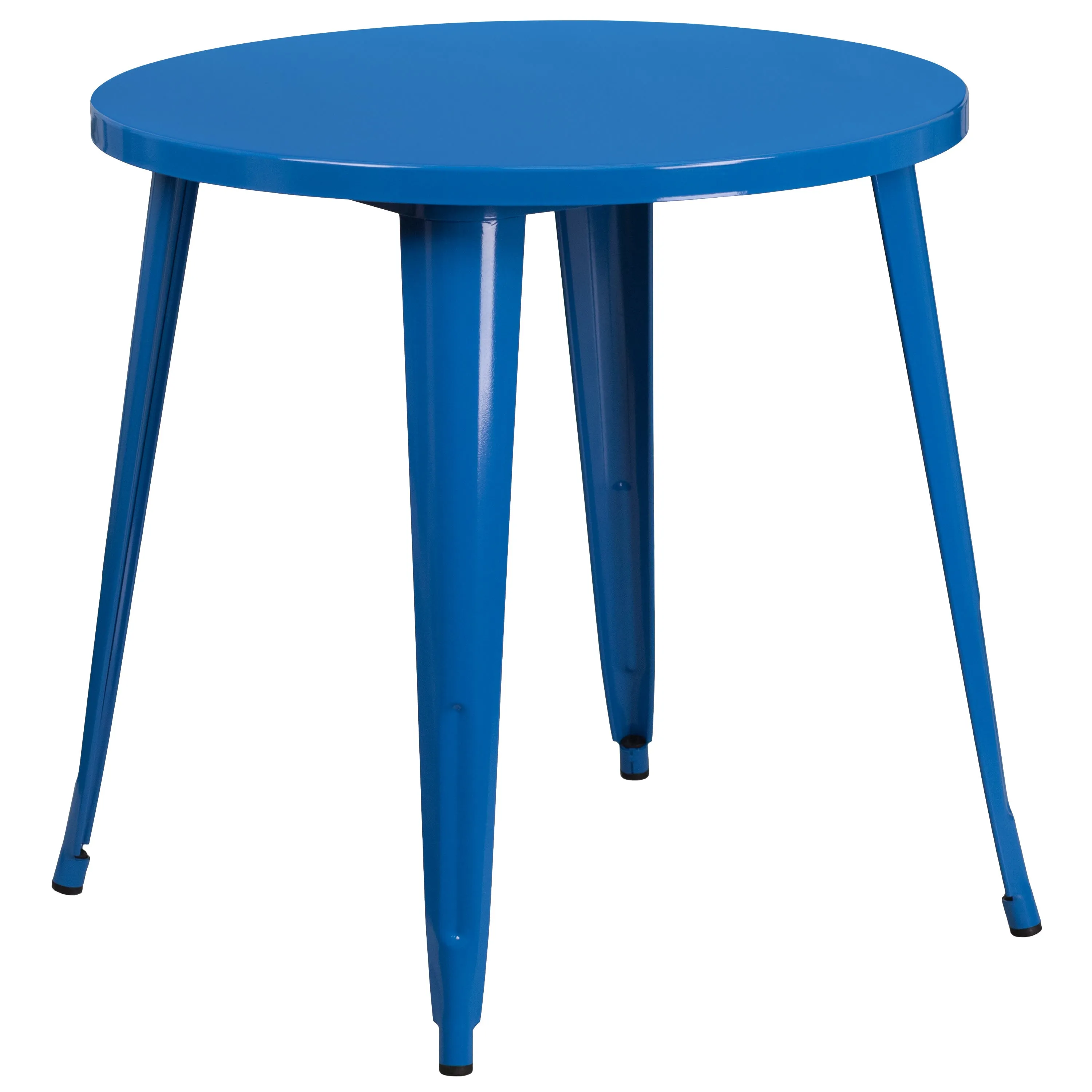 Commercial Grade 30" Round Metal Indoor-Outdoor Table Set with 2 Cafe Chairs