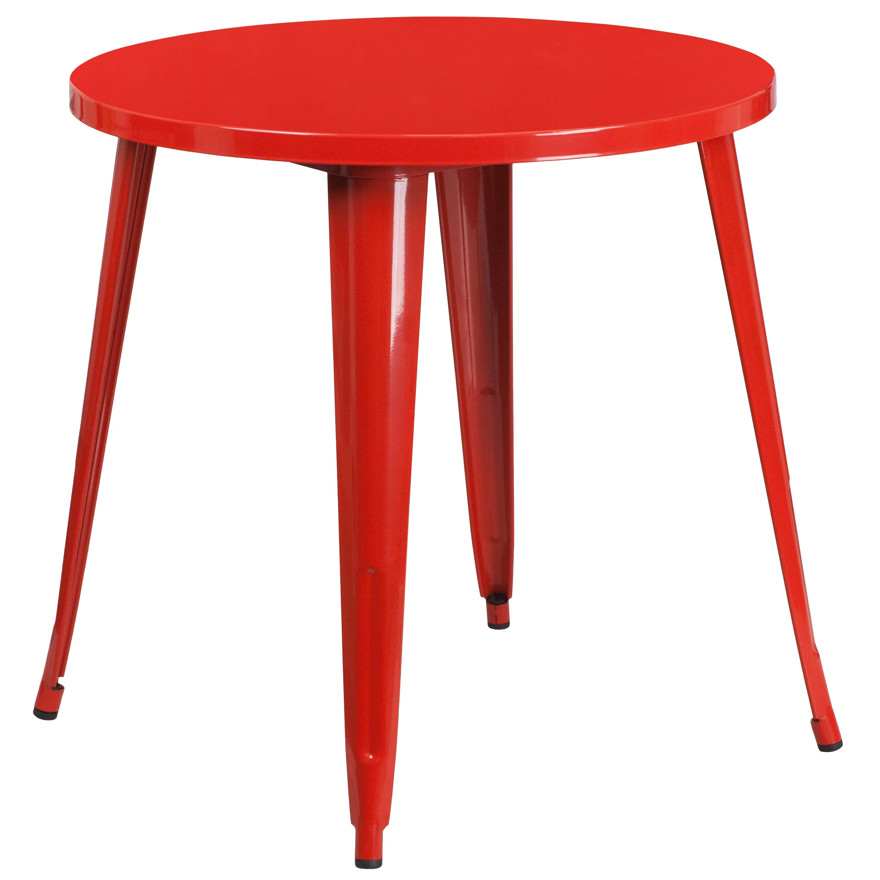 Commercial Grade 30" Round Metal Indoor-Outdoor Table Set with 2 Cafe Chairs