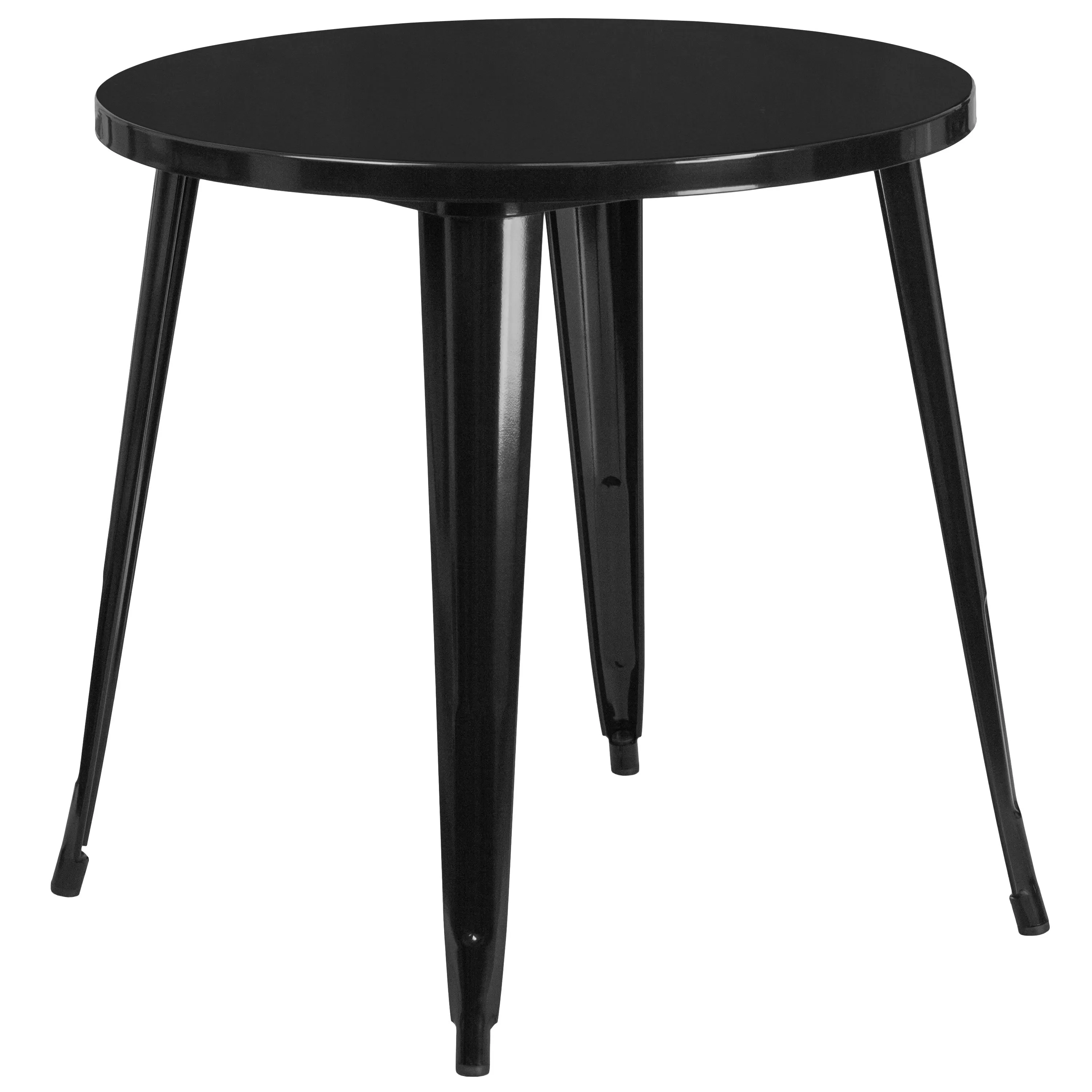Commercial Grade 30" Round Metal Indoor-Outdoor Table Set with 2 Cafe Chairs