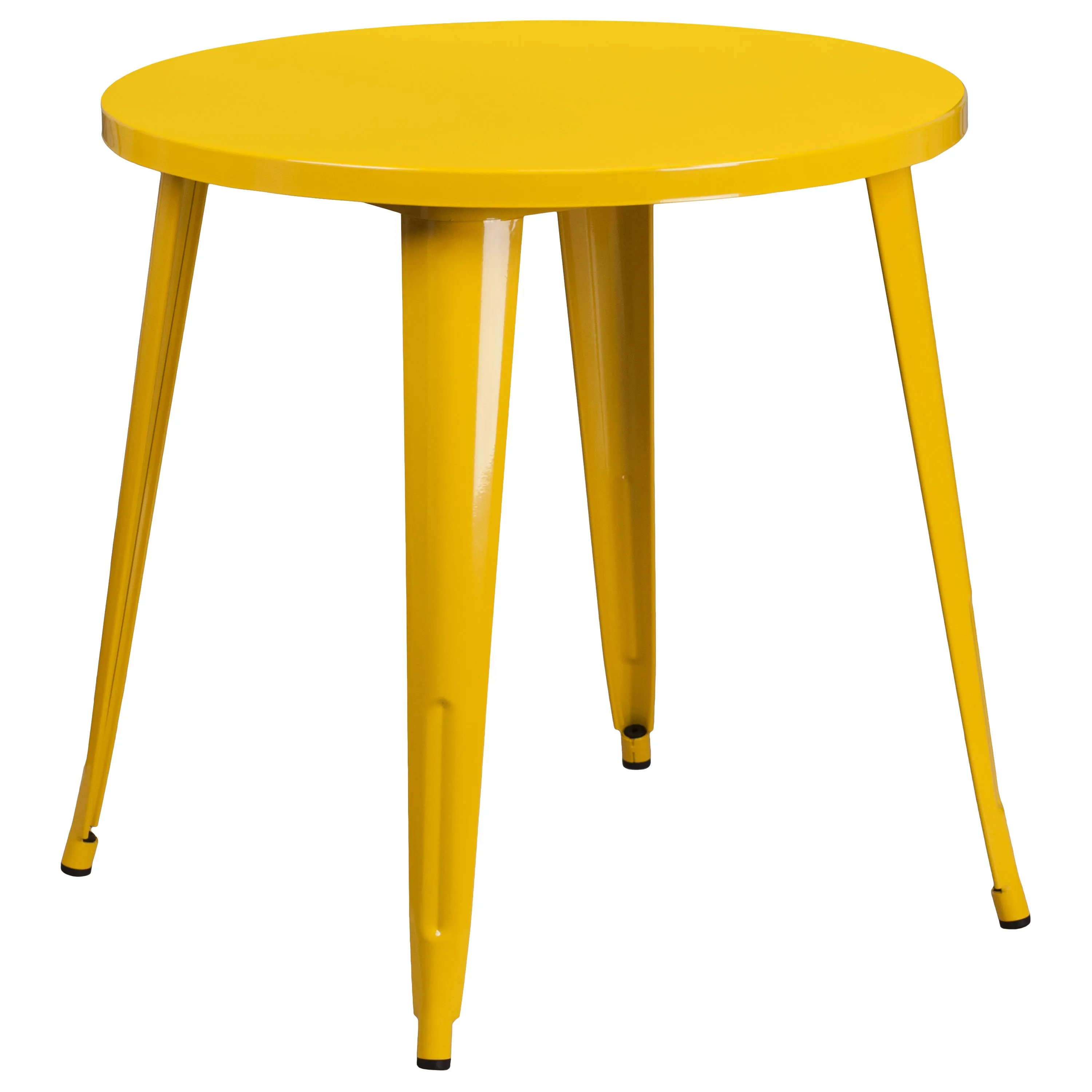 Commercial Grade 30" Round Metal Indoor-Outdoor Table Set with 2 Cafe Chairs