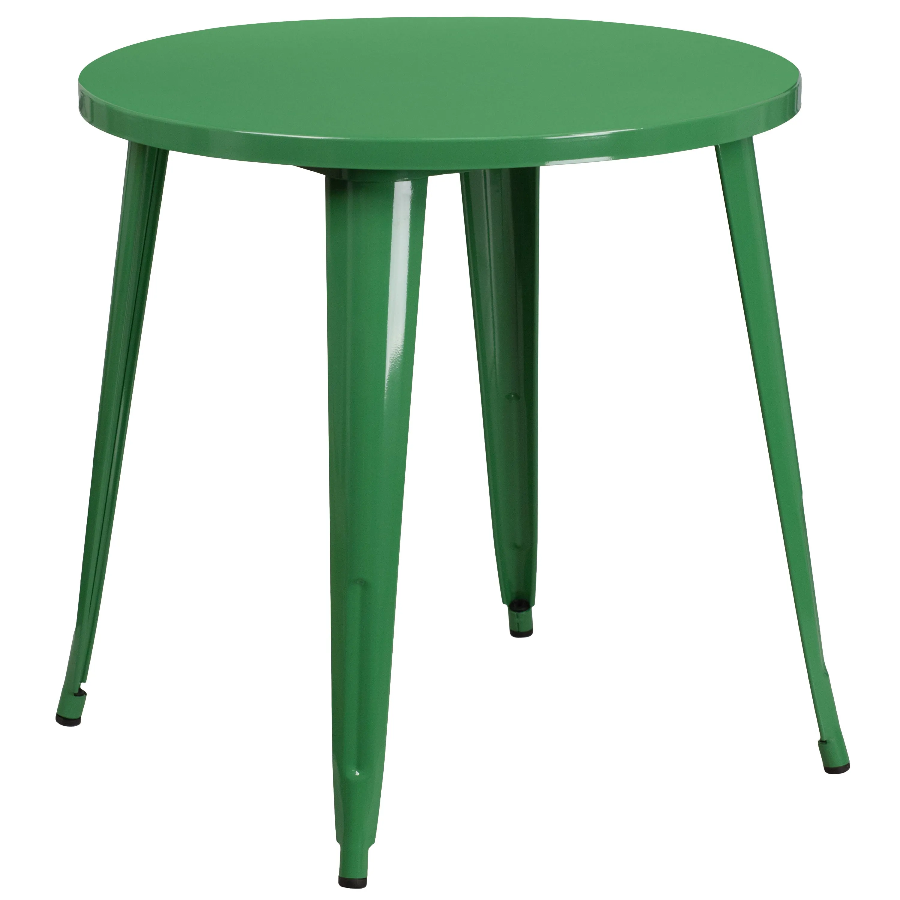 Commercial Grade 30" Round Metal Indoor-Outdoor Table Set with 2 Cafe Chairs