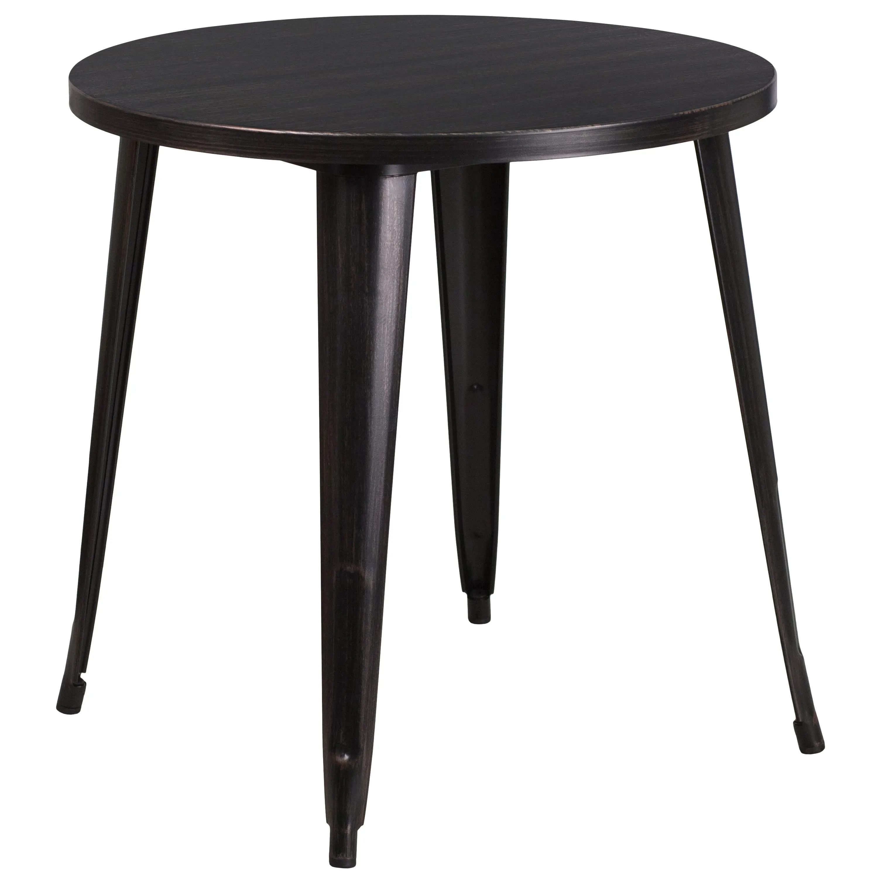 Commercial Grade 30" Round Metal Indoor-Outdoor Table Set with 2 Cafe Chairs