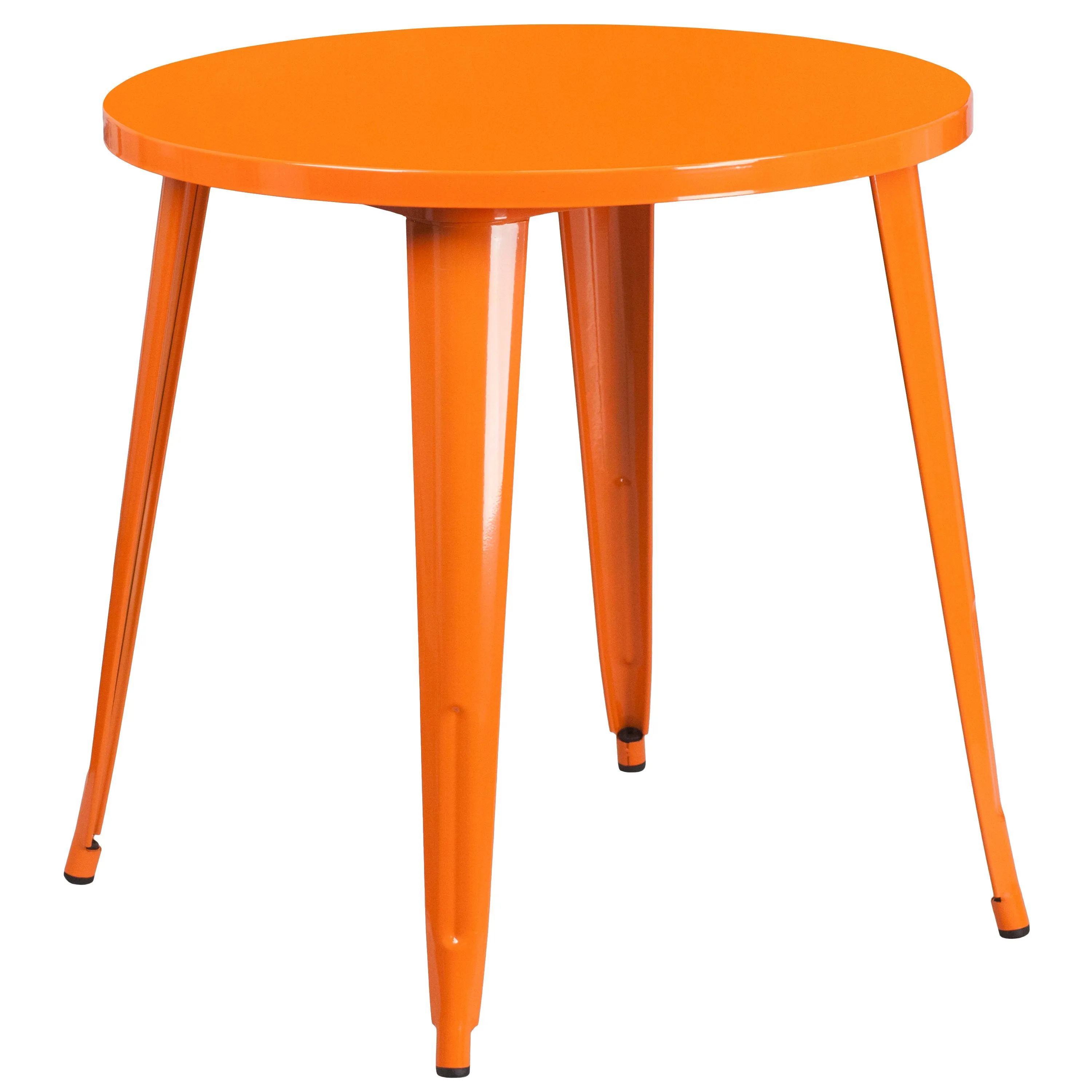 Commercial Grade 30" Round Metal Indoor-Outdoor Table Set with 2 Cafe Chairs