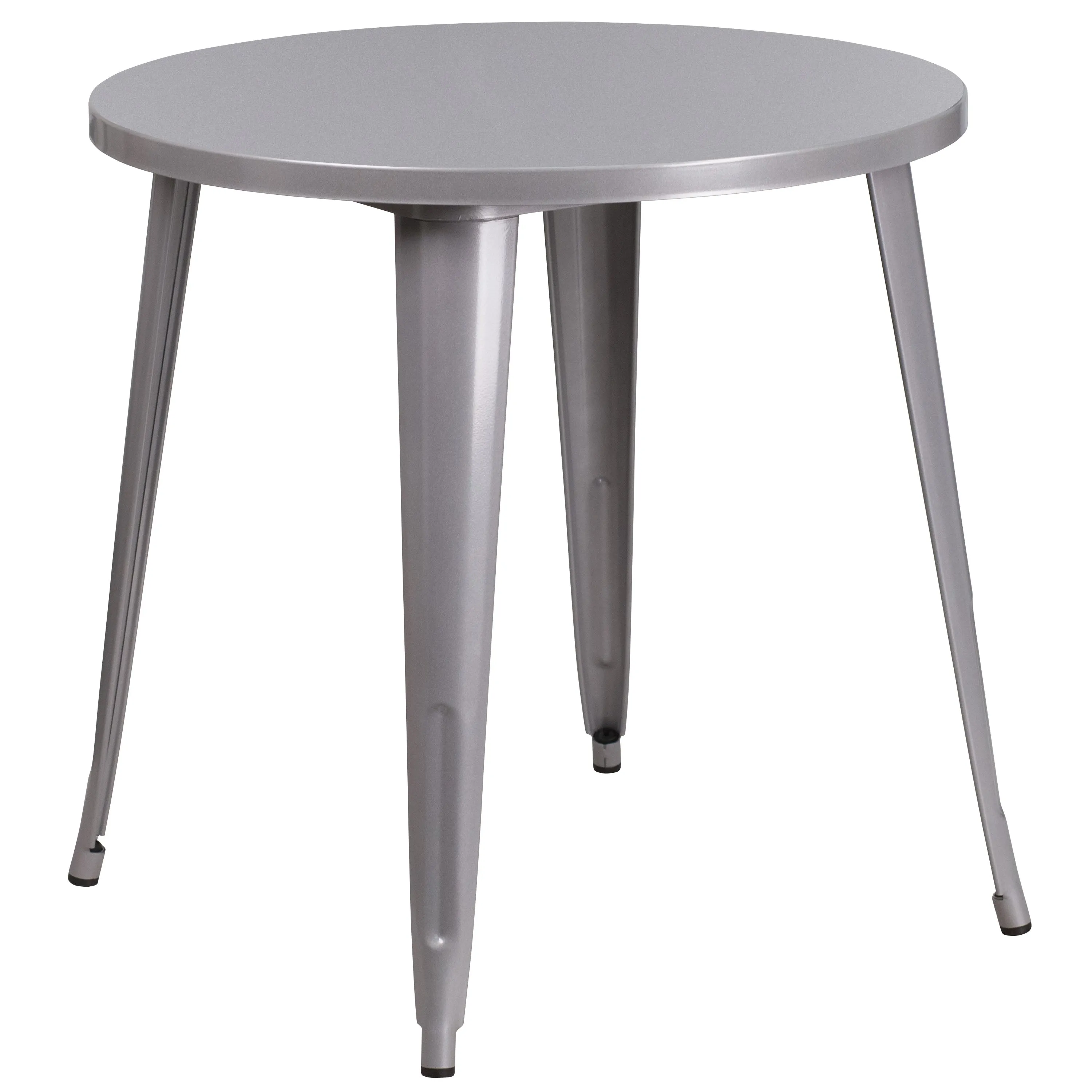 Commercial Grade 30" Round Metal Indoor-Outdoor Table Set with 2 Cafe Chairs