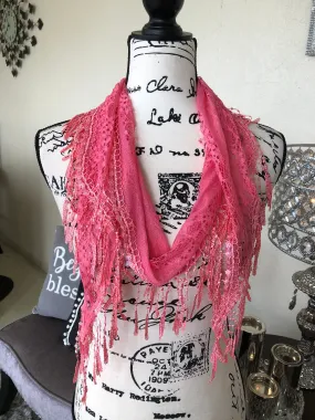 Coral Confetti Lace Scarf