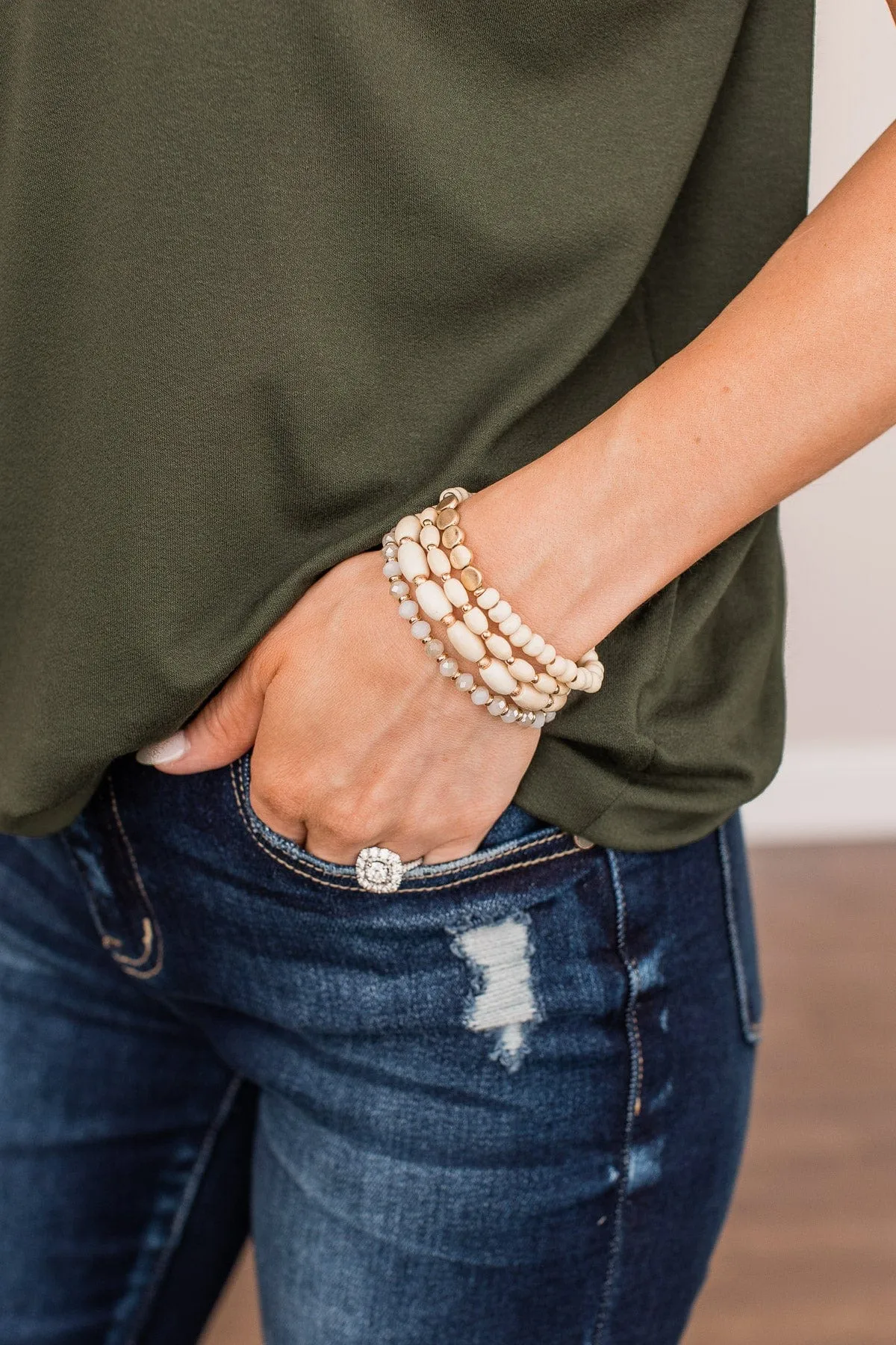 Don't Need To Try Gold Bracelet Set- Natural
