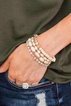 Don't Need To Try Gold Bracelet Set- Natural