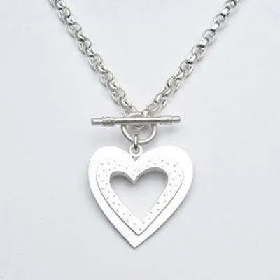 Emily Rosenfeld Sterling Silver Heart Toggle Necklace