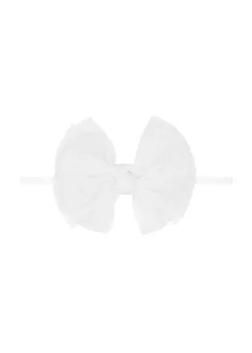 Fab Skinny Tulle Headband - Pleated White