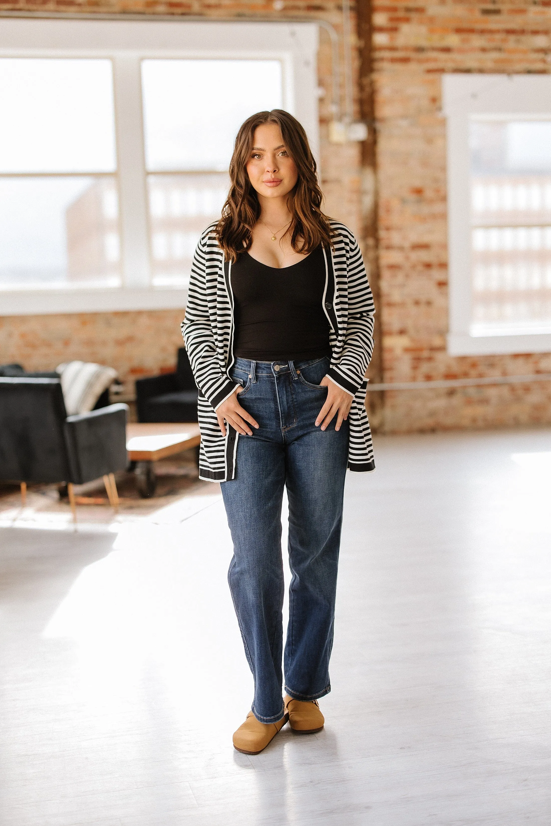 Gavin Striped Long Cardigan | DROPSHIP