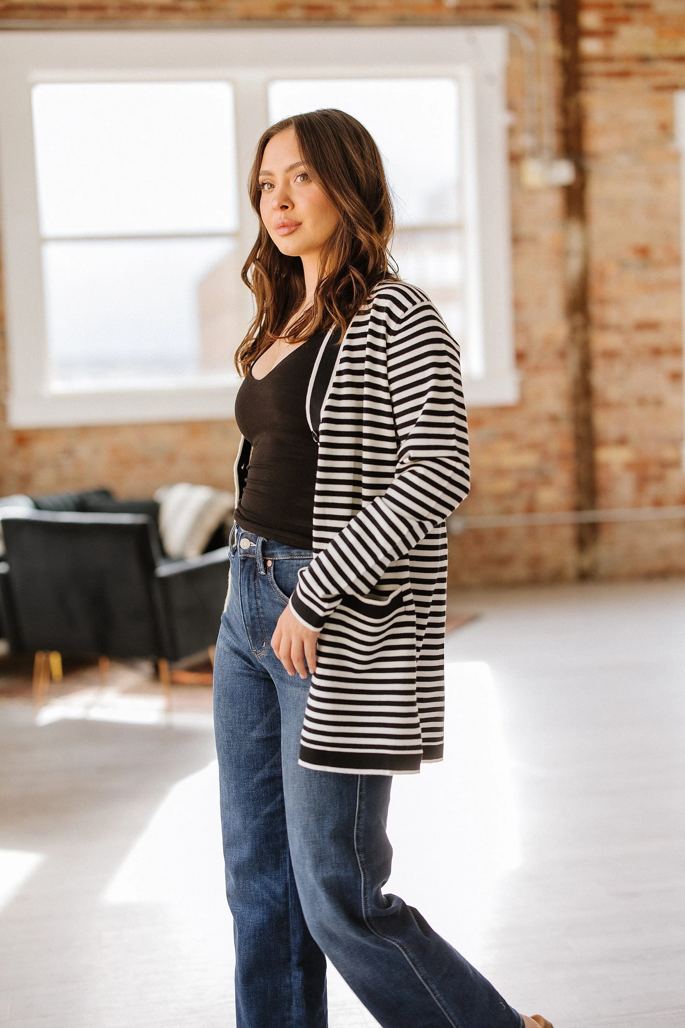 Gavin Striped Long Cardigan | DROPSHIP