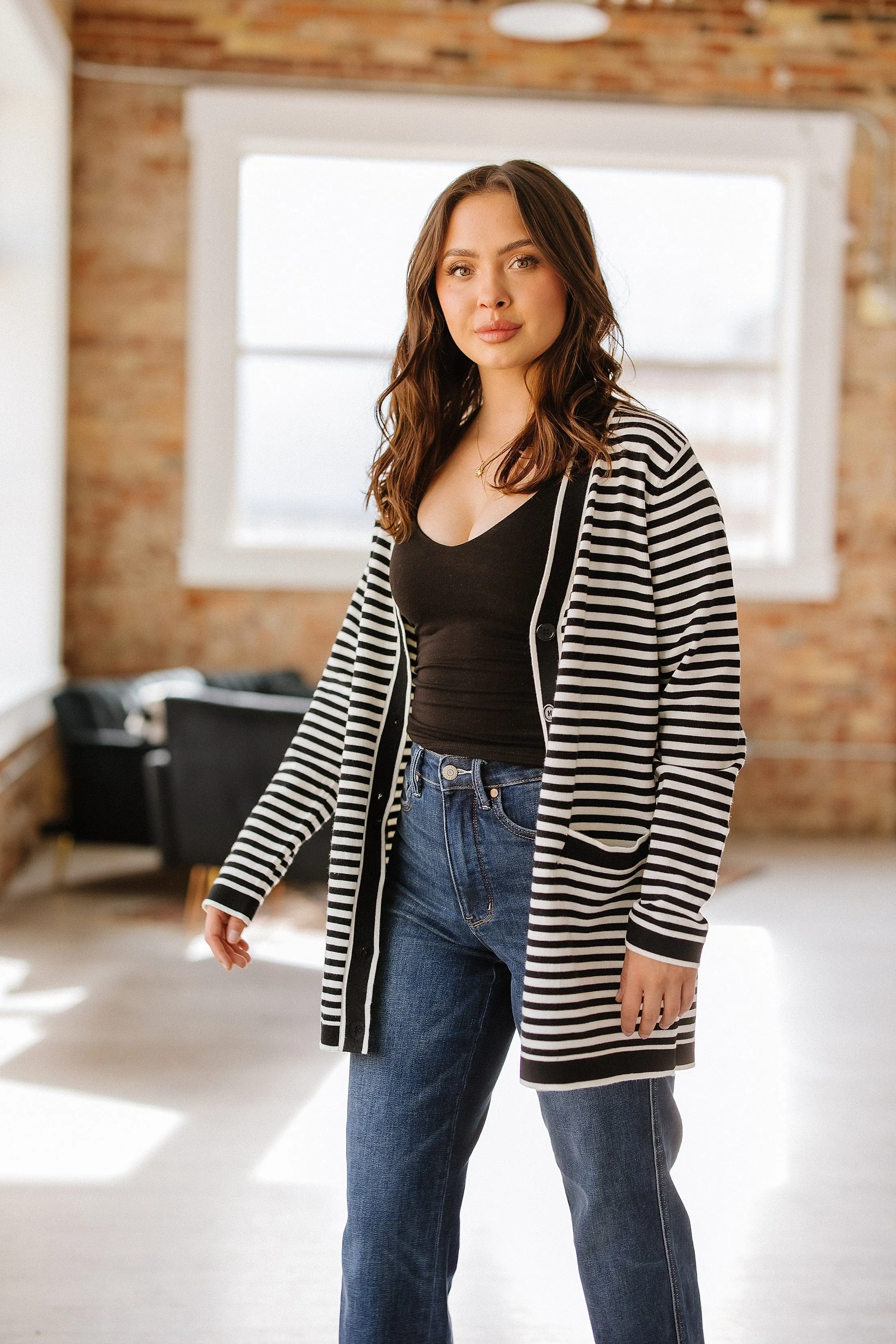 Gavin Striped Long Cardigan | DROPSHIP