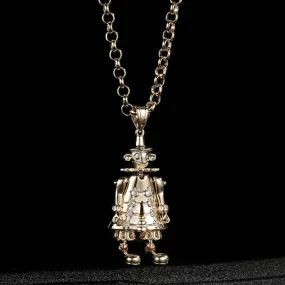 Gold Filled Bonded Clown Pendant Clear Stones 22 Inch 4mm Belcher Chain
