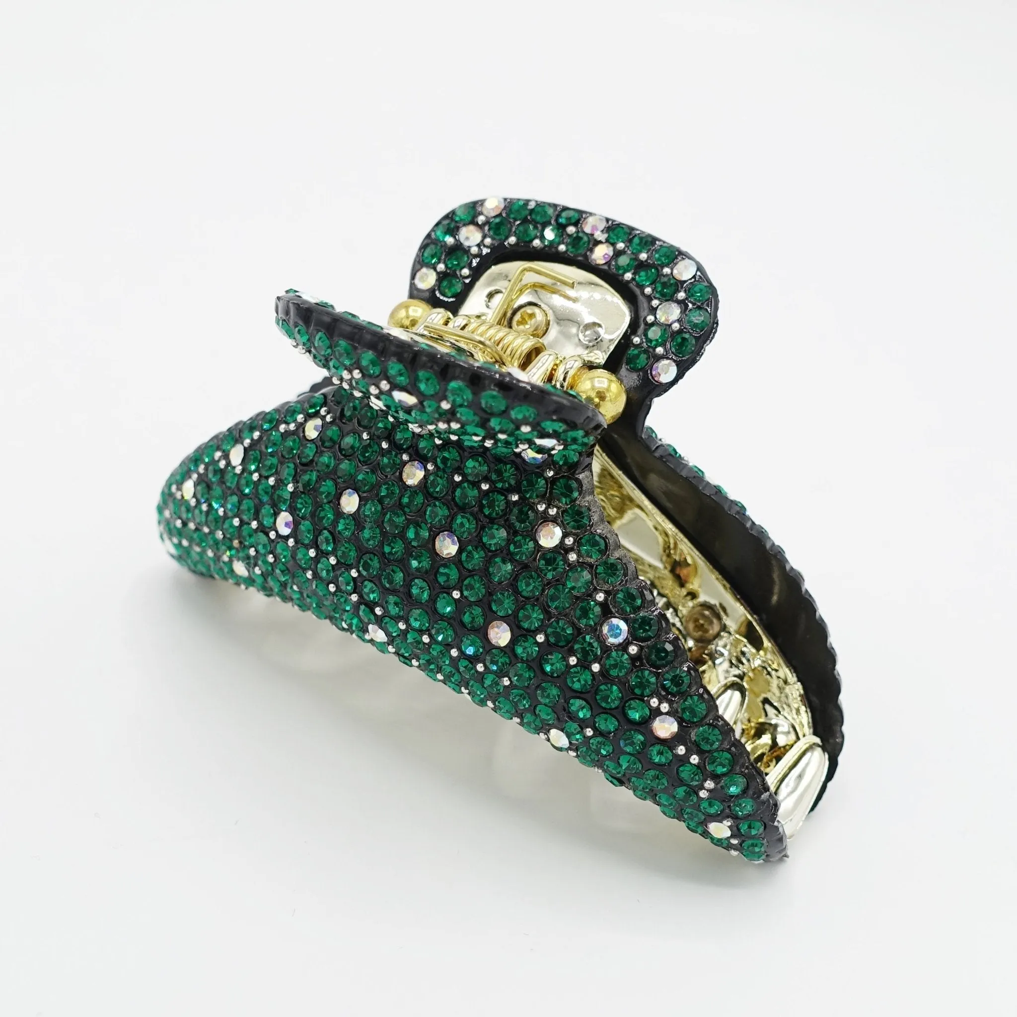 hand mounted czech rhinestone half hair claw jeweled hair clamp women hair accessory