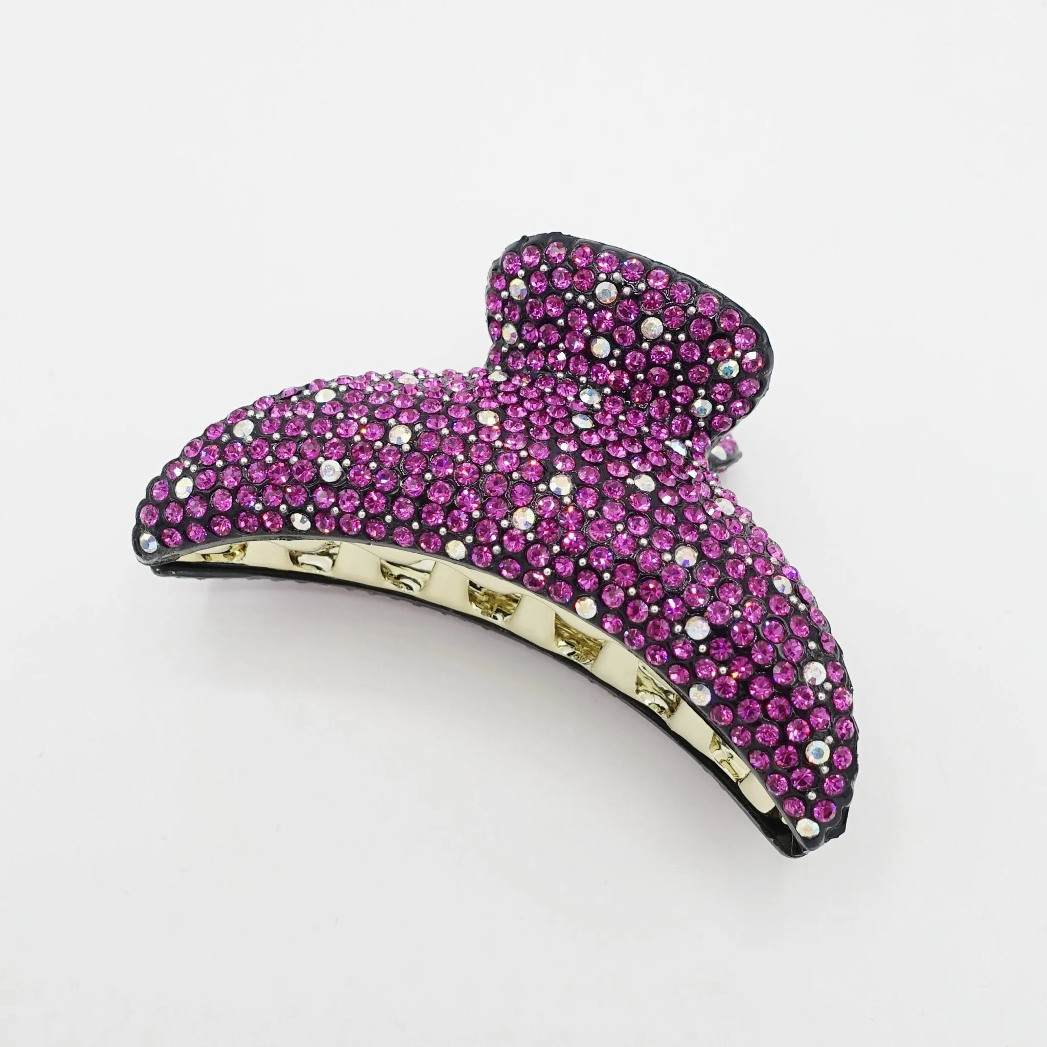 hand mounted czech rhinestone half hair claw jeweled hair clamp women hair accessory