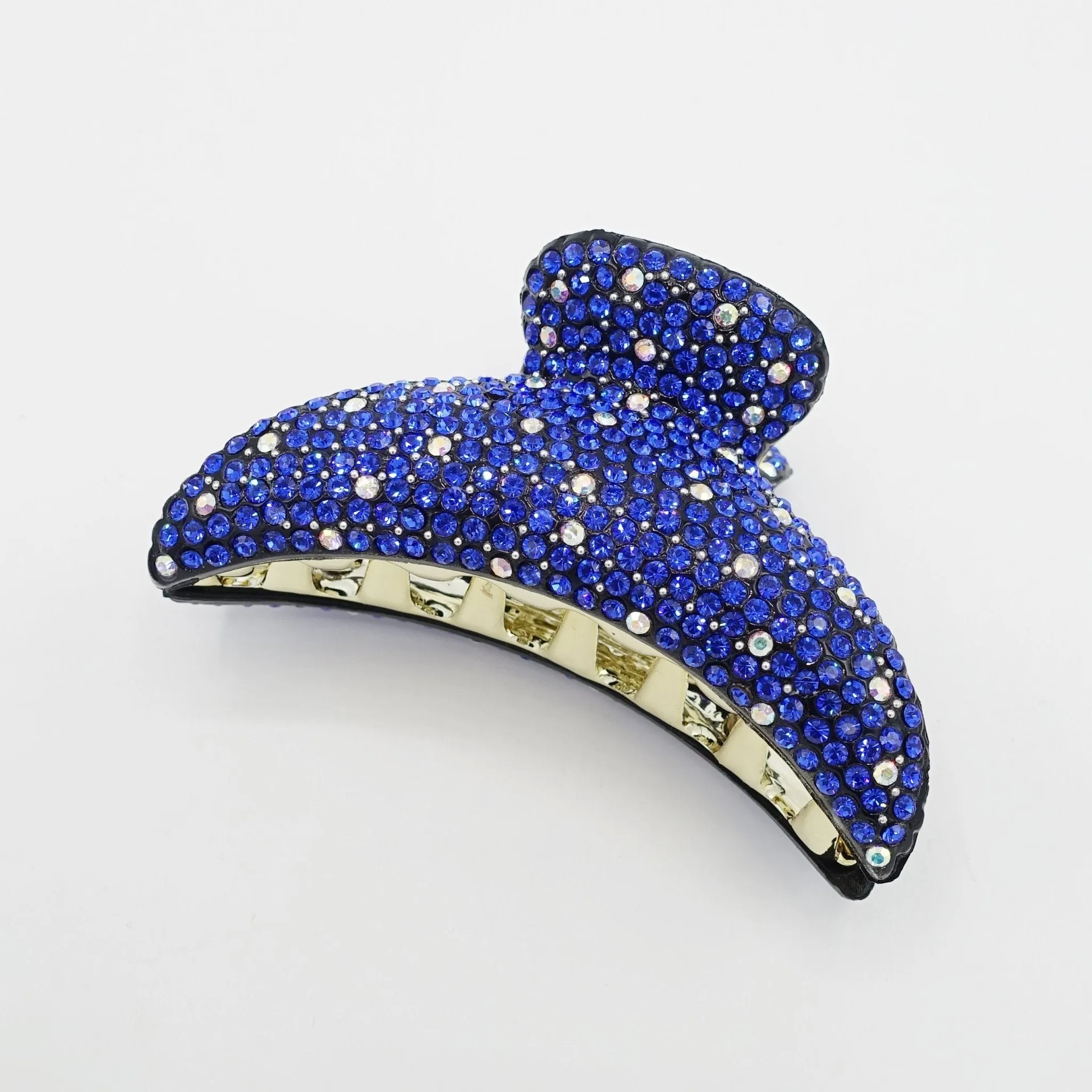 hand mounted czech rhinestone half hair claw jeweled hair clamp women hair accessory