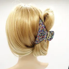 hand mounted czech rhinestone half hair claw jeweled hair clamp women hair accessory
