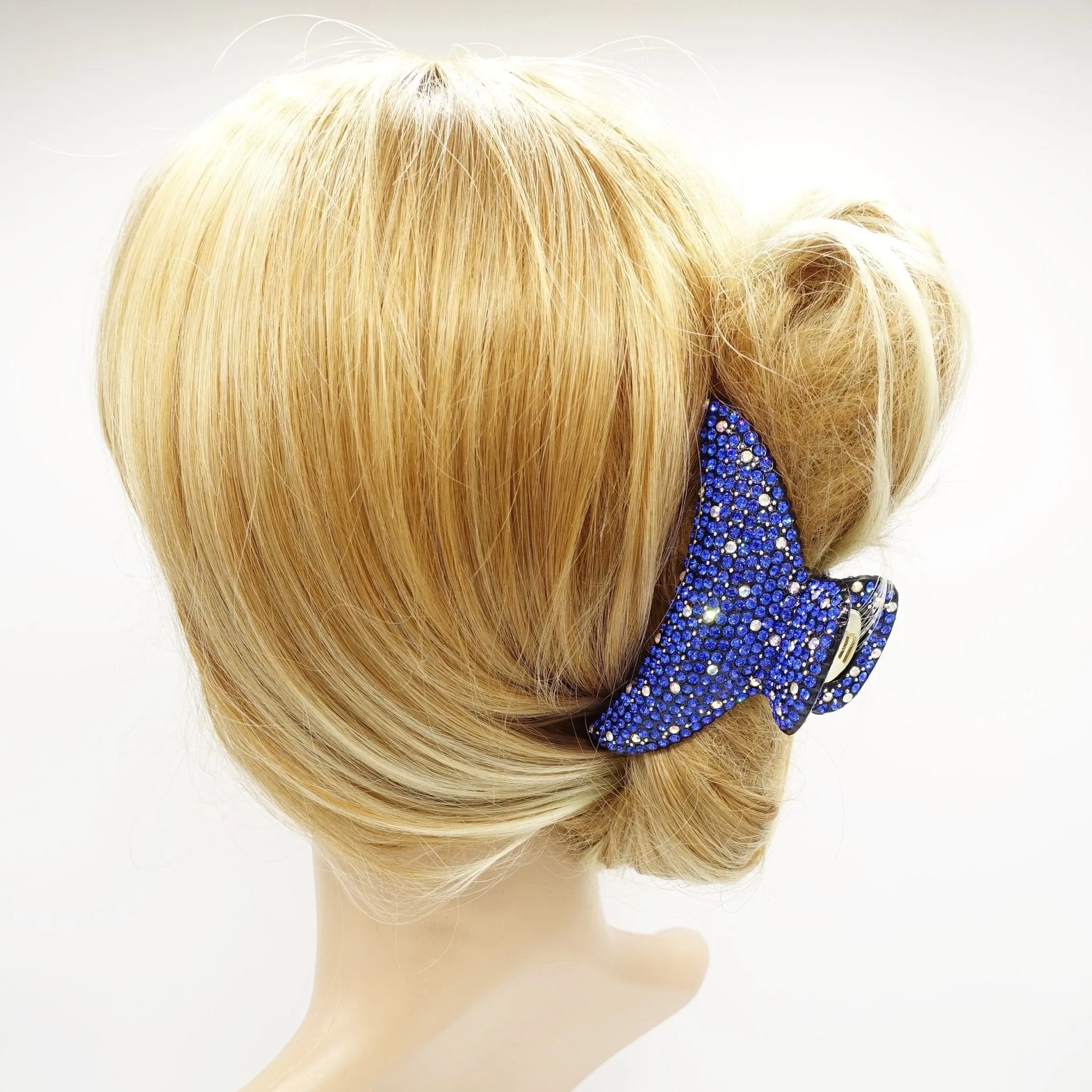 hand mounted czech rhinestone half hair claw jeweled hair clamp women hair accessory