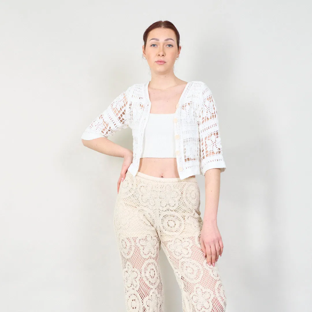 Handmade crochet cardigan with button closure wholesale