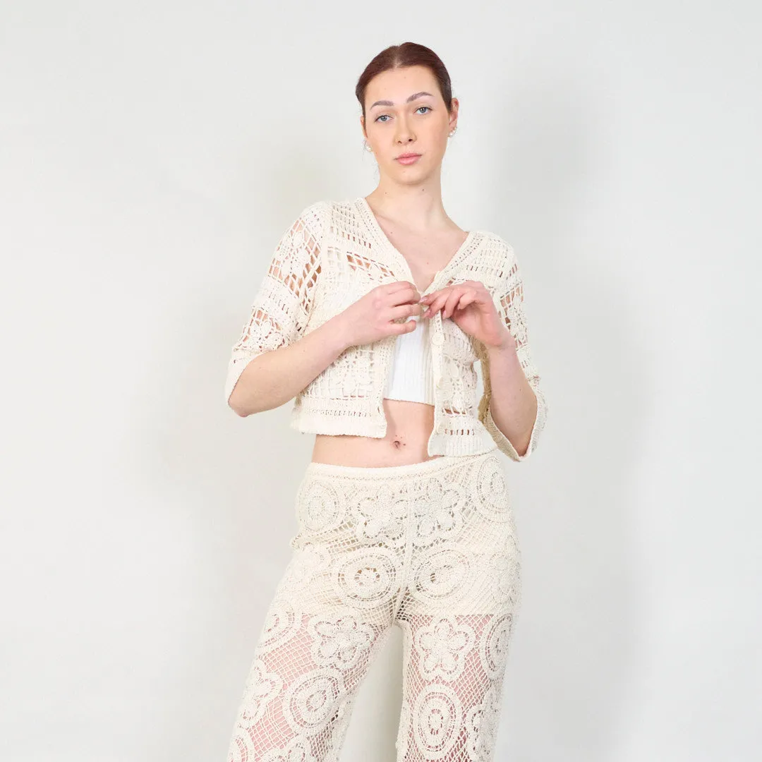 Handmade crochet cardigan with button closure wholesale