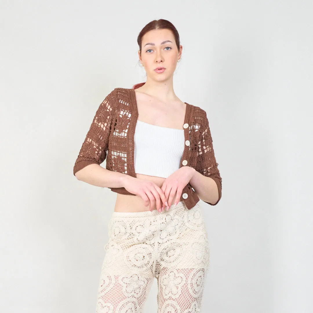 Handmade crochet cardigan with button closure wholesale