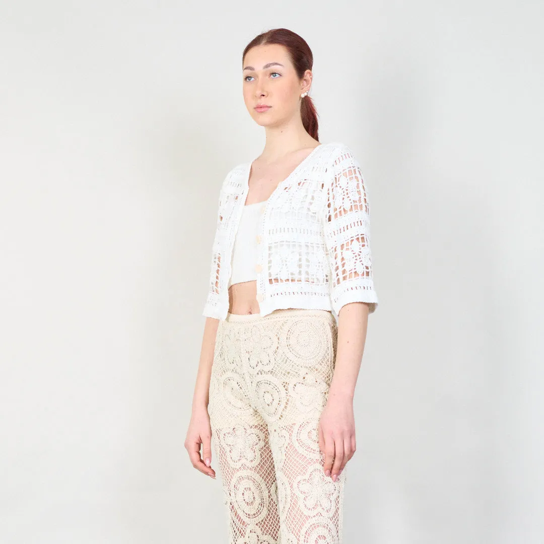 Handmade crochet cardigan with button closure wholesale