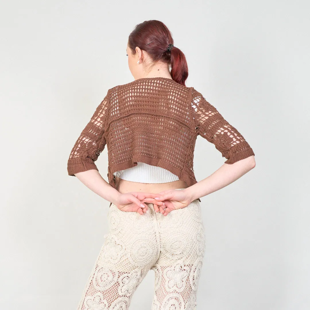 Handmade crochet cardigan with button closure wholesale