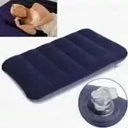 Inflatable Velvet Travel Neck Pillow Ultralight & Portable (Blue)