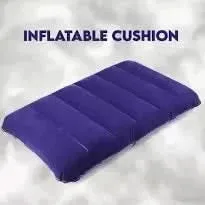 Inflatable Velvet Travel Neck Pillow Ultralight & Portable (Blue)