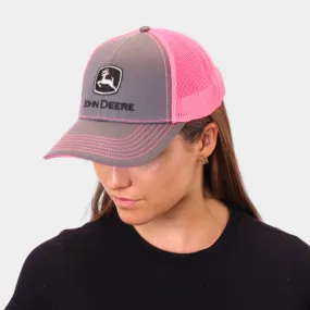 John Deere Neon Cap - Charcoal/Pink
