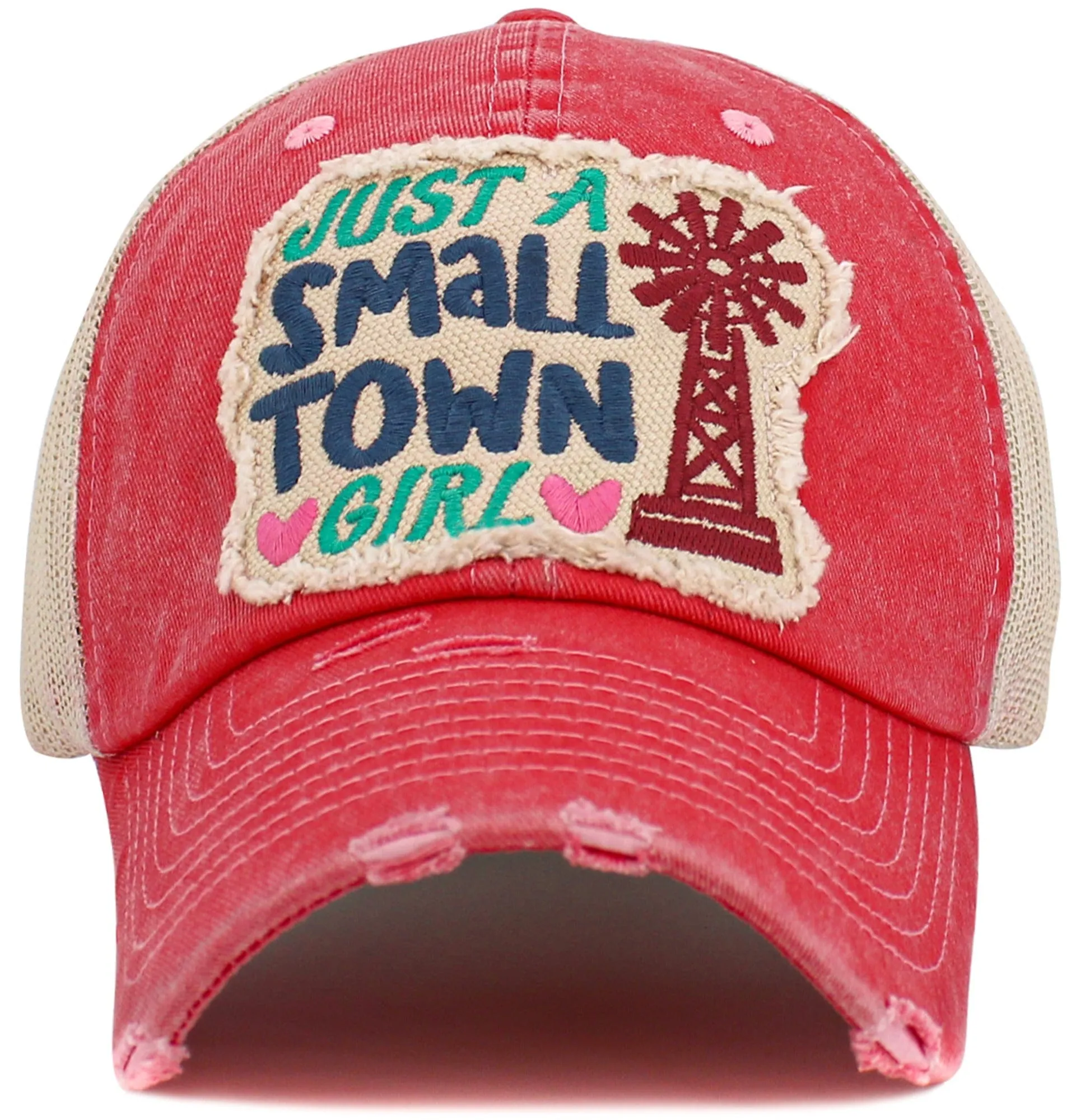 KBV1582 Just A Small Town Girl Meshback Ballcap