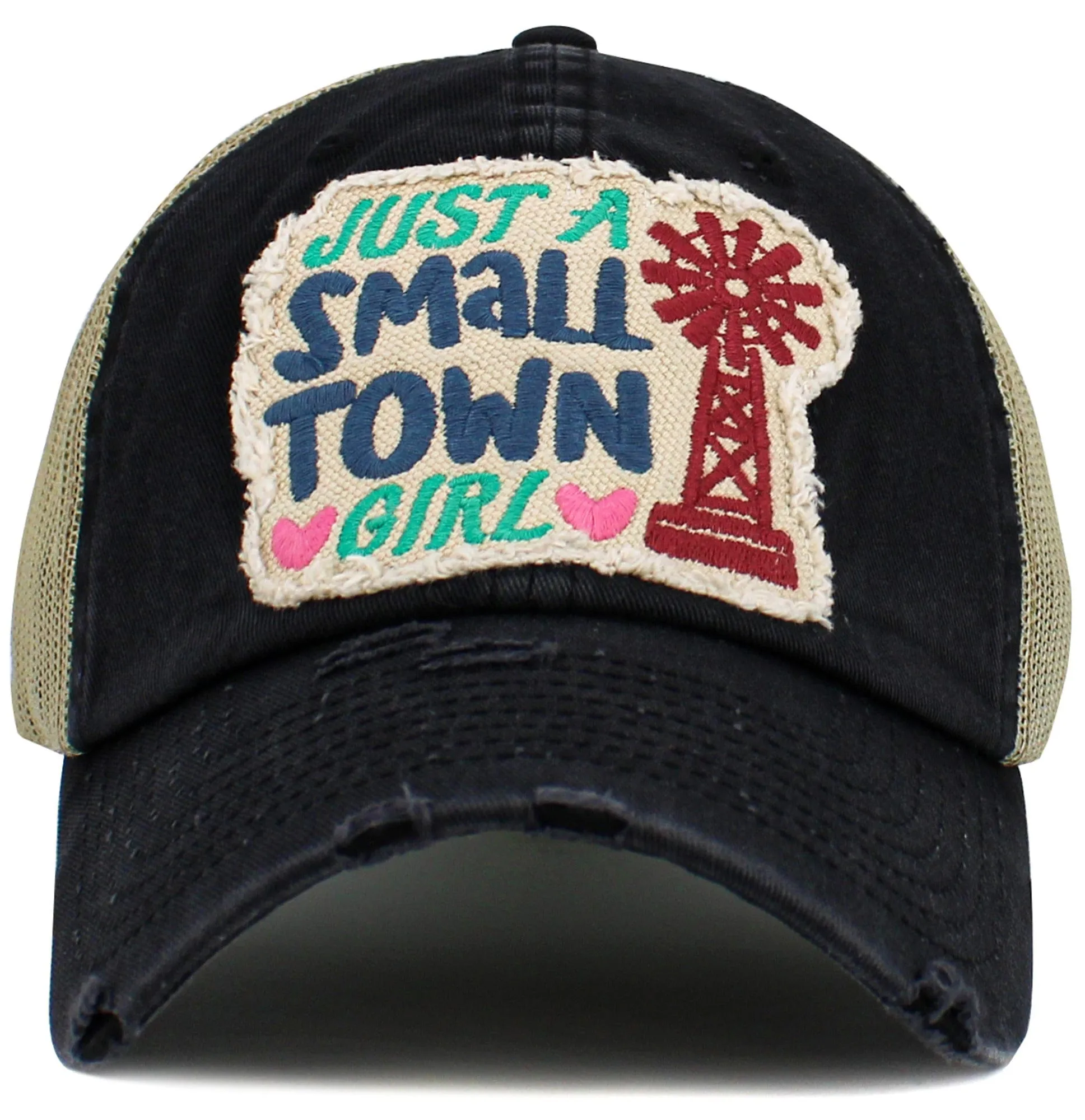 KBV1582 Just A Small Town Girl Meshback Ballcap