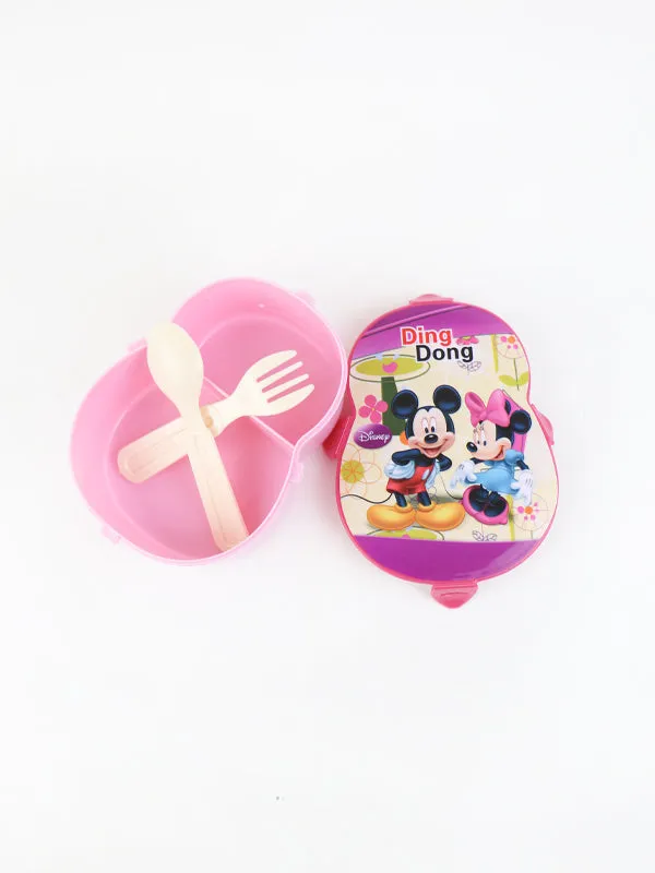Kids Ding Dong Lunch Box with Fork & Spoon MM Pink